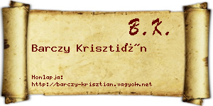 Barczy Krisztián névjegykártya